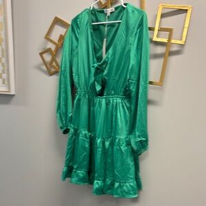 Vibrant Green Long Sleeve Dress
